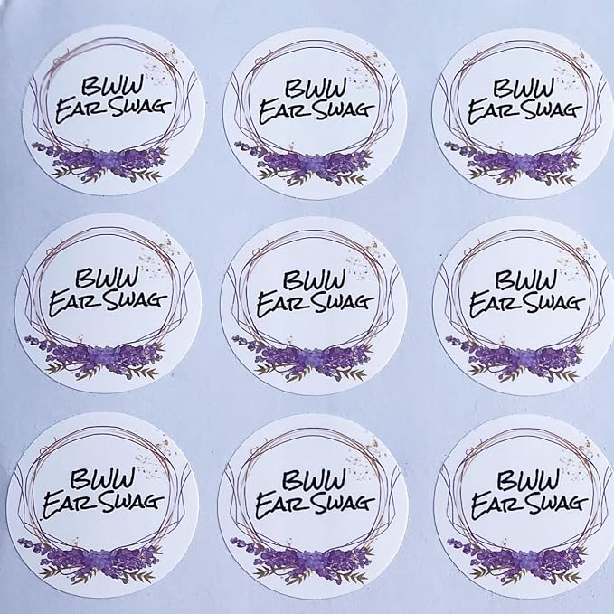 Custom Stickers for Weddings, Birthdays & Businesses - Personalized Labels with Your Logo - Waterproof, Fade and Heat Resistant - Pack of 100-1000 (Wreath E, 1.5 Inch)
