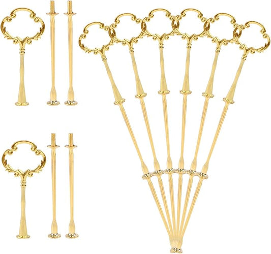 Gukasxi 8 Sets Hardware Fittings for Resin Cake Stand Mold - 3 Tier Sun Flower Cake Tray Stand Hardware Holder for Christmas Party Multi-Tiers Cake Fruit Cupcake Plate Stand Handle