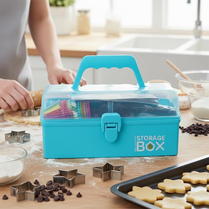 Cake Decorating Kit with Storage Case, 284PCS Baking Accessories, Piping Bags and Icing Tips Set for Cupcake, Cookie, Frosting and Fondant Decorating, Beginners