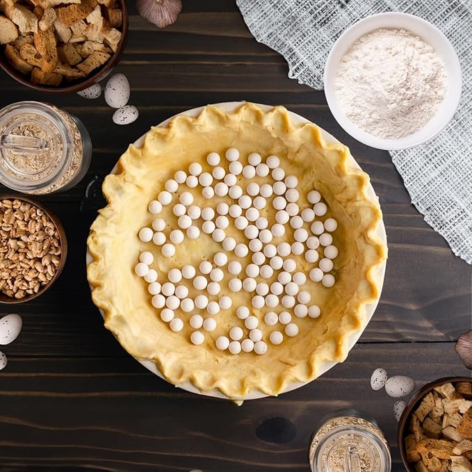 Mrs. Anderson's Baking Ceramic Pie Crust Weights, 1.5-Pounds, Natural Stoneware, For Blind Baking Pie Crusts And Tart Shells With Even Baking Results