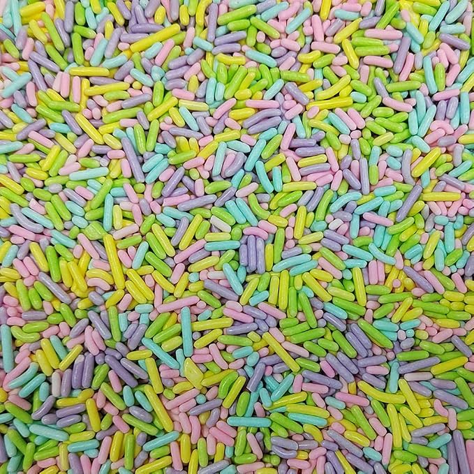 Homankit Easter Jimmies Sprinkles Edible Sprinkle Candy Soft Jimmies Toppings for Ice Cream, Cupcake, Cake, Cookie, Dessert Decorating 2.75 Ounces
