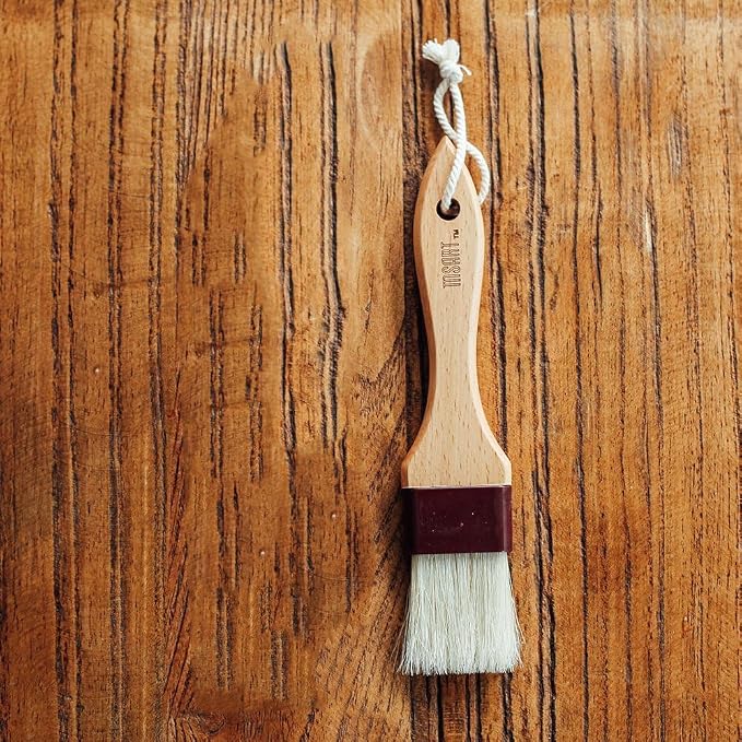 Pastry Brush Natural Bristle Wooden, MSART Basting/Food Brush, with Beech Wood Handle and Rope Hook, Great for Butter, Cookies, Oil, Bread, Frosting. Easy to Clean (1 inch)