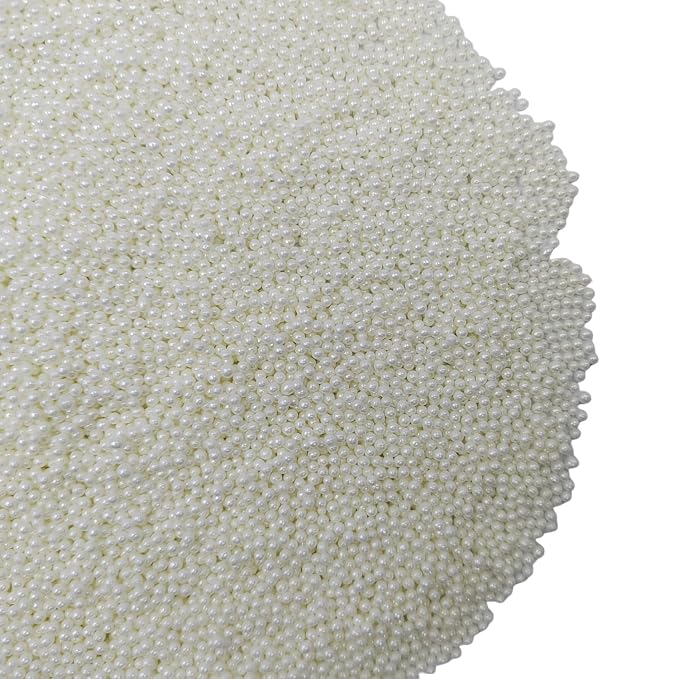 EPHVODI White Nonpareils Sprinkles Edible Mini Pearl Sprinkles for Cake Decorations, Baking, Ice Cream, Cookies, Donuts and Lollipops - 2mm White Sugar Pearls for Cake Decorating 3.88oz