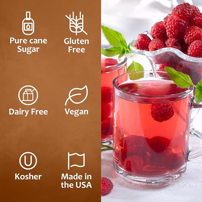 Syruvia Raspberry Syrup, Flavored Syrup for Cocktails, Fruit Drinks, Lemonades, and Desserts – 25.4 fl oz - with Pump