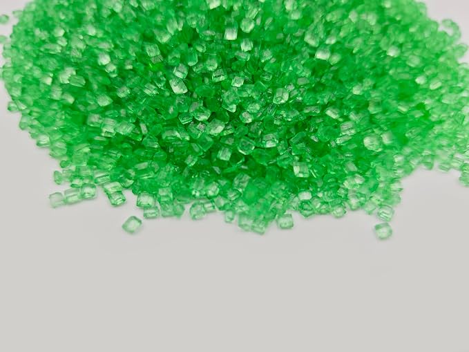 Edible Decorative 5 Ounce Coarse Crunchy Large-grained Green Sanding Sugar Sprinkles for Baking, Sparkling Crystals for Cakes, Cookies, Cupcakes, Ice Cream Topping and Rimming Sugar