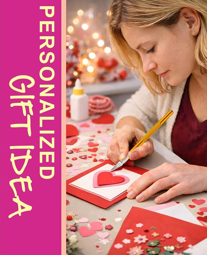 DIYSELF Craft Knife with 10 Extra #11 Blades, Precision Hobby Knife Set with Steel Ruler, Exacto Knife for Crafting, Polymer Clay, Pottery, Paper, Vinyl, Stencil & Model Making (Gold)