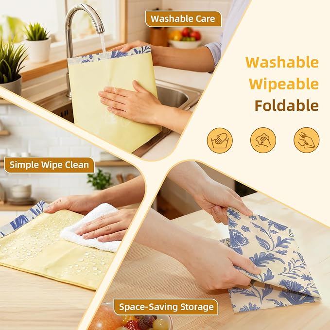 2 Pack Beeswax Bread Bags for Homemade Sourdough Bread, Includes 2 Wraps, 17×13 Inches Organic Cotton Bread Storage Bags, Keeps Bread Fresh, Ideal for Bakers, Kitchen, Travel
