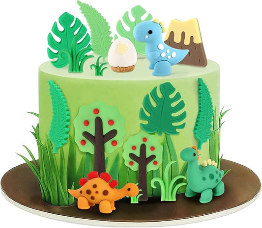 Dinosaur Cake Decorations 17PCS Dinosaur Cake Toppers for Dino Themed Party Decoration Birthday Party Decorations