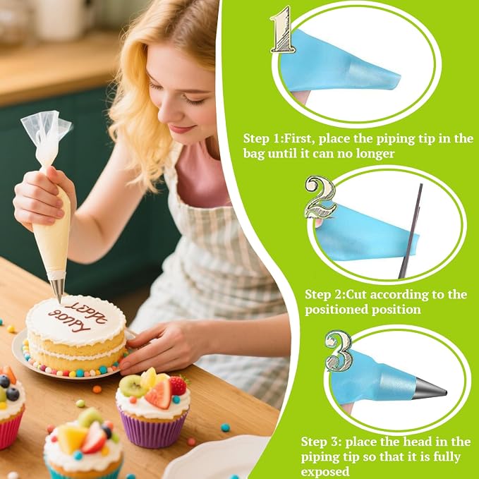 Suuker Round Piping Tips Set, 6 Pieces | Seamless Stainless Steel, Icing Tips, Cupcake Frosting Nozzles, Small Cake Decorating Tip, Cake Writing Tool