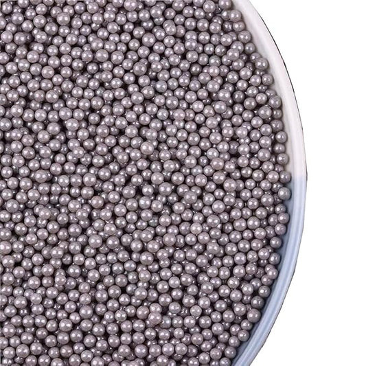 Gray Edible Pearl Sprinkles,Cake sprinkles,130g 4.6OZ Cookie Sugar Pearsl, Edible Candy Pearls for Cake Cupcake Decorationg (4mm-Gray)