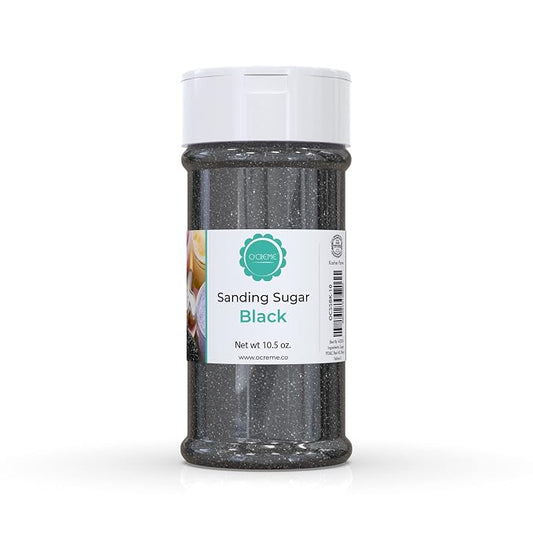 O’Creme Sanding Sugar for Cookie Decorating – Eye-Catching Black Sugar Crystals for Unique Cake Toppings – Extra Sugar for Cake Toppings, Cupcakes and Cookies – Ideal Decoration Solution - 10.5 Ounce, Black