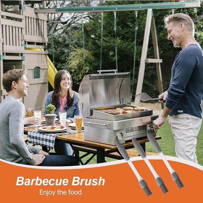 2PCS Silicone Oil Brush Basting Pastry Brush for Grilling BBQ Baking,2025 Silicone Oil Brush Basting Brush for Cooking,Pastry Brushes for Baking Cooking Kitchen Gadget Home Outdoor Use (5PC)
