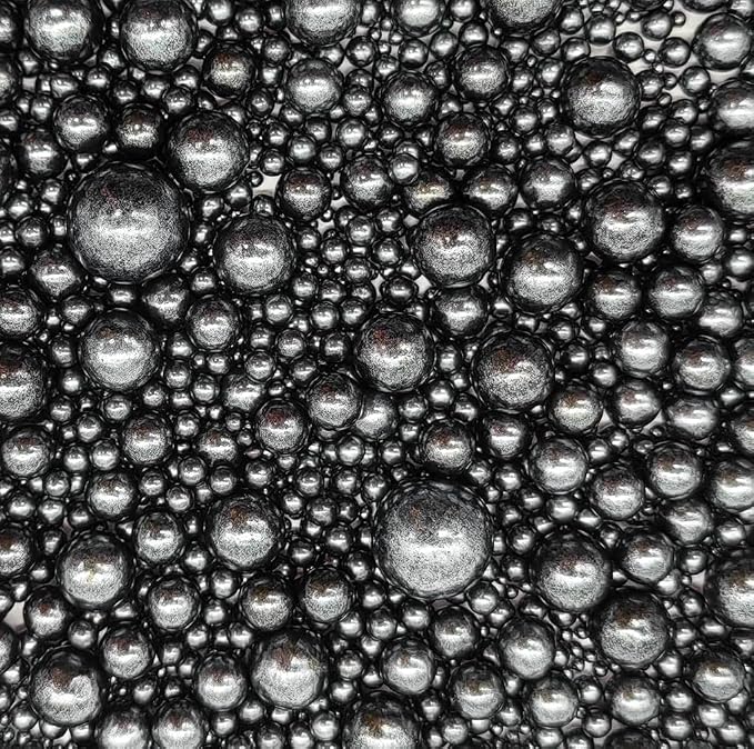 Edible Black Sugar Pearls Sprinkles Candy Mix Size Pearls Cake Decorations Cupcake Toppers Cookie Decorating Perfect for Wedding Party Valentine Halloween Christmas Supplies 4.58OZ