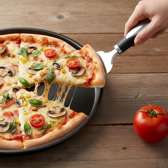 2 Pcs Cake Cutter And Server Pie Spatula Set Stainless Steel Cake Slicer, Pizza Tart Dessert Cutter, Silver Kitchen Baking Tool For Cakes Loaves Eggs And More