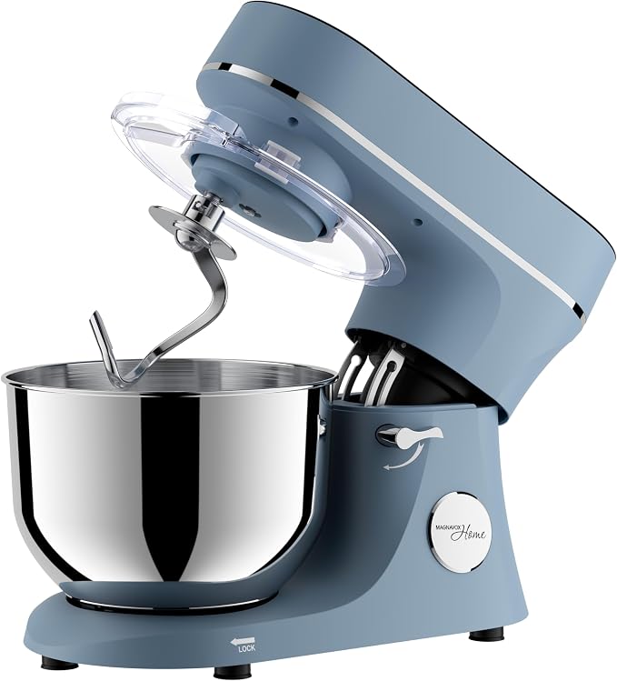 Magnavox Home, 6.3 qt Digital Touchscreen Stand Mixer, 11 Speeds, Blue