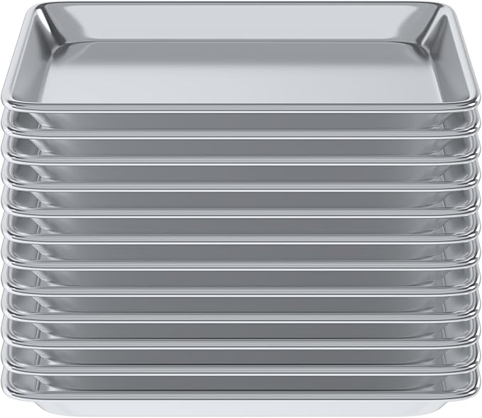 Pack of 12 | 10 in. x 13 in. Quarter Size Aluminum Bun. / Sheet Pan | Ideal for baking, roasting, cooling, prepping, or storing - a must-have in restaurants, bakeries, and busy kitchens.