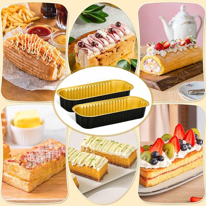selizo 60 Pack 6.8oz Mini Loaf Baking Cake Pans with Lids, Rectangle Disposable Aluminum Foil Loaf Baking Pans, Small Baking Cake Tins Cup Cake Containers for Individual Cakes