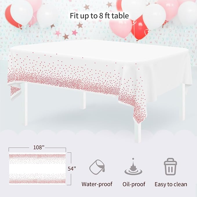 Pack of 11 NWK Cake Stand Set, with 3 x Two-Tier and 3 x Three-Tier Cupcake Stands, 4 x Appetizer Trays, 1 x Tablecloth for Birthday Bridal Baby Shower Party (Pink)