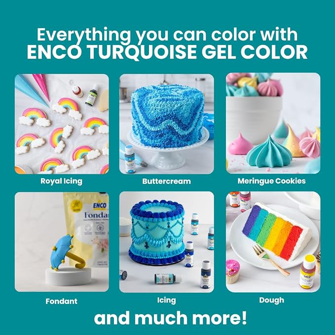 ENCO Gel Food Coloring 8.8 oz (Turquoise)