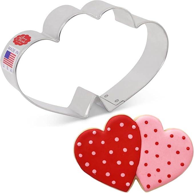 Ann Clark Double Heart Valentine's Cookie Cutter, 4-3/4" Made in USA