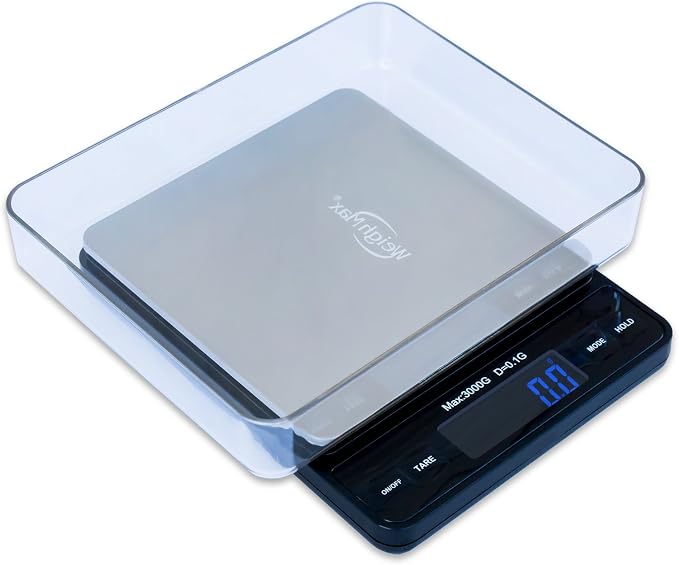 Weighmax Duo Series W-7800 High Precision 0.1g/0.01oz 3000g Digital Pro Pocket Scale, Serving as Kitchen Scale and Postal Scale
