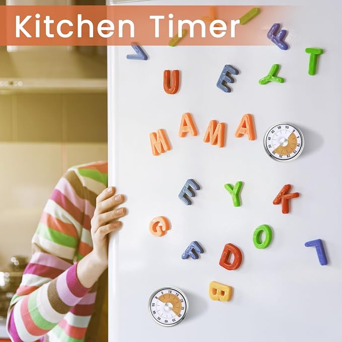 Relaxweex 6 Pcs 60 Minute Visual Timer Visual Kitchen Timer for Cooking Cook Timers Kitchen with Alarm Mechanical Class Timers for Desk Egg Countdown Chef Baking Office ADHD(Red Orange)