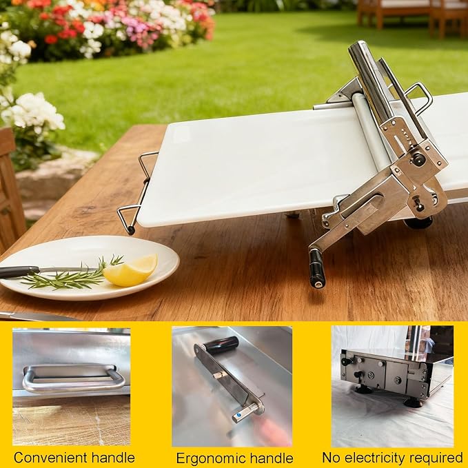 Folding Dough Sheeter for Home, Dough Sheeter Roller Machine Thickness Adjustable, Stainless Steel Dough Laminator for Croissant Pizza Puff Pastry (32.7 * 18.9 * 9.8in)