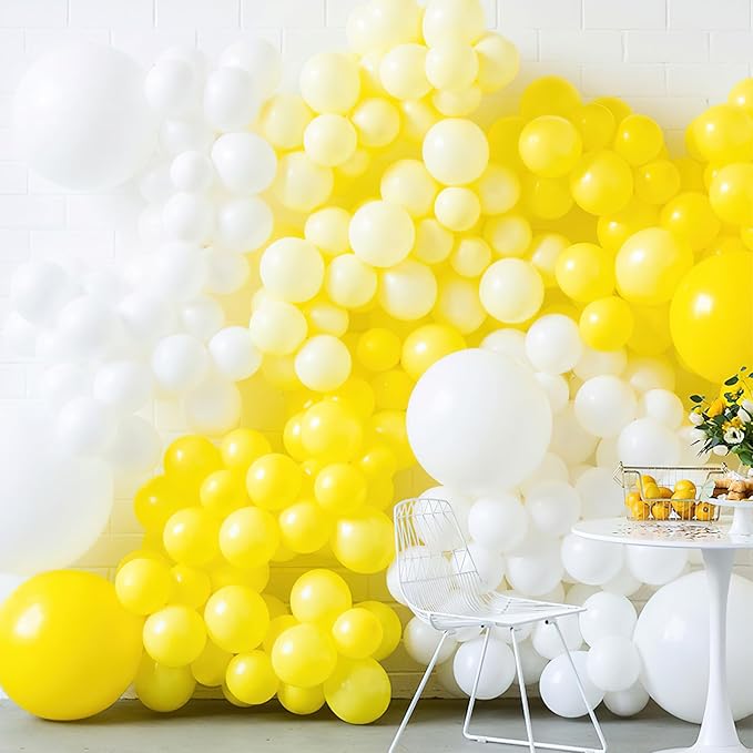 PartyWoo Yellow Balloons 127pcs Different Sizes of 18 12 10 5 Inch Matte Yellow Latex Balloon Arch Kit Garland for Easter Bee Baby Shower Sunflower Birthday Graduation Party Decorations Yellow-Y55