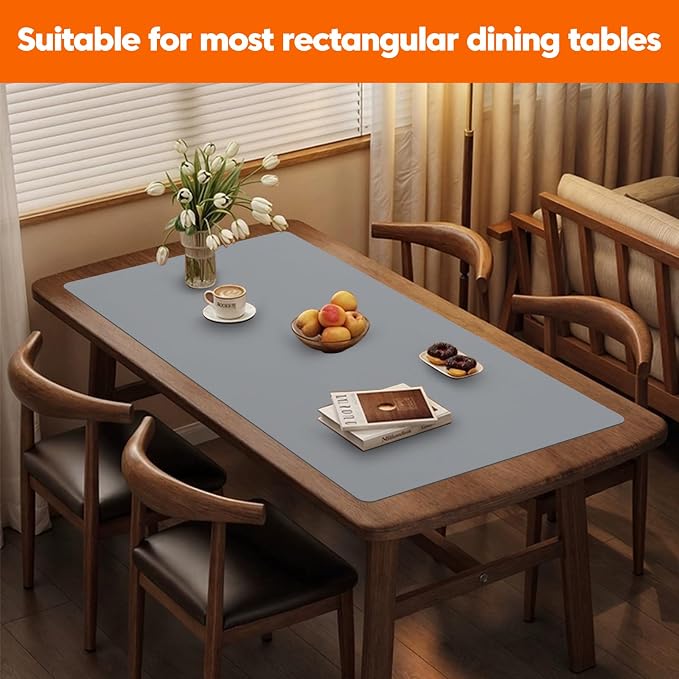 Extra Large Silicone Mats for Kitchen Counter, 24"x80" Heat Resistant Mat for Kitchen Island, Waterproof Multipurpose Countertop Protector, Skin-Friendly Material Table Mat, Freely Cuttable, Dark Gray