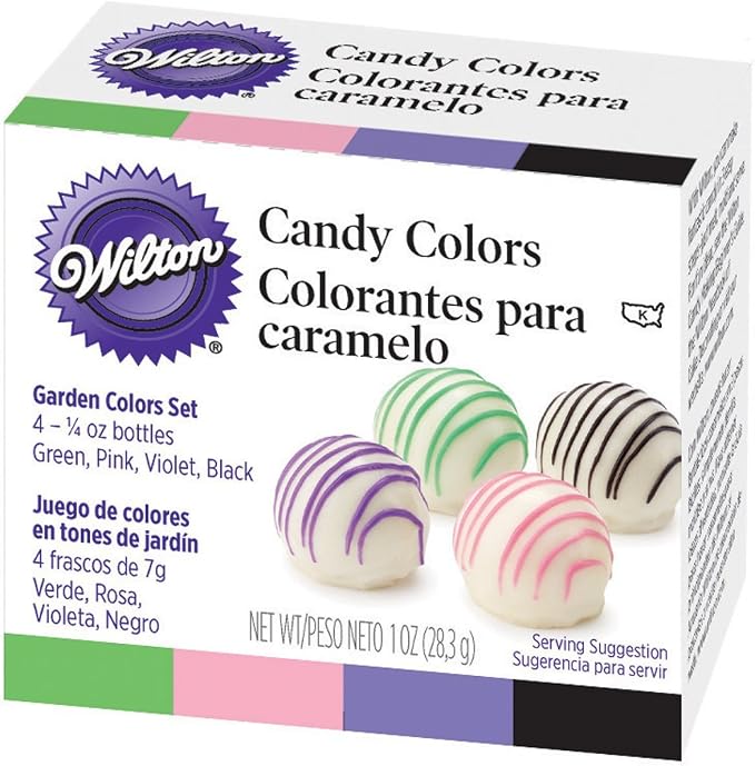 Wilton Candy Colors .25oz 4/PkgPink, Green, Violet & Black
