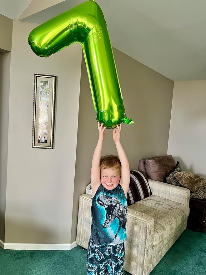 Number Balloons 1, 40 Inch One Balloons for 1st Birthday Girl Boy 1 11 21 Party Decorations Baby Shower Photo Shoot, Light Green 1 Balloon