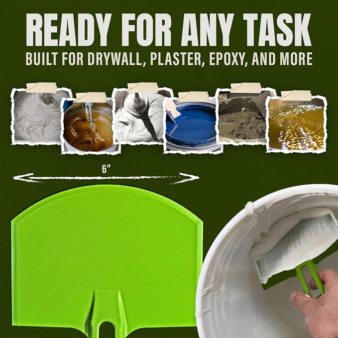 Buddy Tools Scoop-N-Scrape Bucket Scoop - Pack of 2 | Efficient Bucket Scoop for 5-Gallon Buckets - Curved Bucket Trowel - Heavy-Duty Nylon - Scrapes Clean
