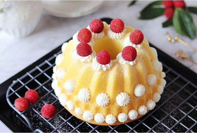 8 Pack Mini Fluted Tube Cake Pan, 4 Inch Nonstick Fluted Tube Cake Pans, Black Carbon Steel Mini Oven Baking Mold Mould for Cupcake, Muffin, Brownie, Pudding, Bavarois, Jello, Flan