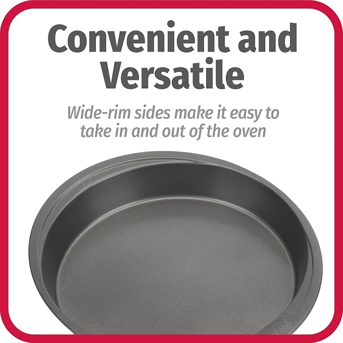 GoodCook Everyday Nonstick Steel Round Cake Pan, 9", Gray (Pack of 2)
