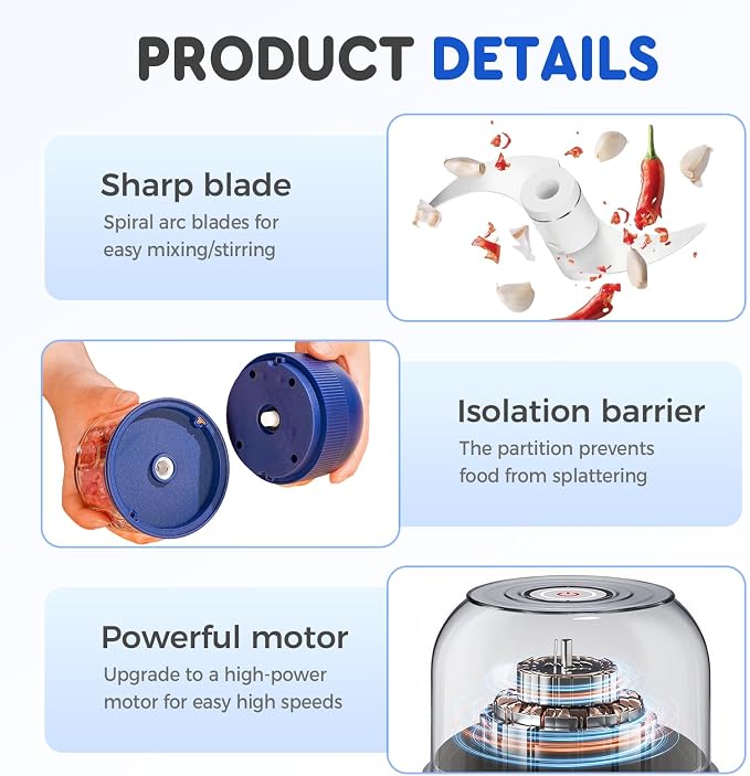 Electric Garlic Chopper, 2026 New Mini Portable Veggie Chopper Garlic Grinder Masher Onion Chopper, Rechargeable Wireless Food Processor for Garlic Onion Ginger Chili Vegetables Meat (Green)