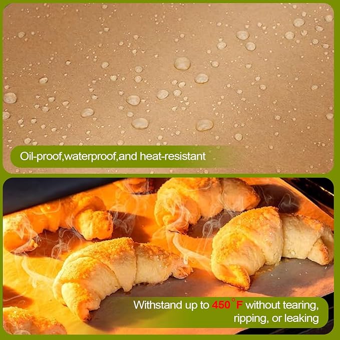 Unbleached Parchment Paper Loaf Pan Liner - Precut 9''x5'' Non-Stick, Fits 8.5''x4.5''/10''x5'' Loaf Pans, Heat-Resistant 430°F BPA-Free Food-Safe for Bread Baking (200 Pcs)