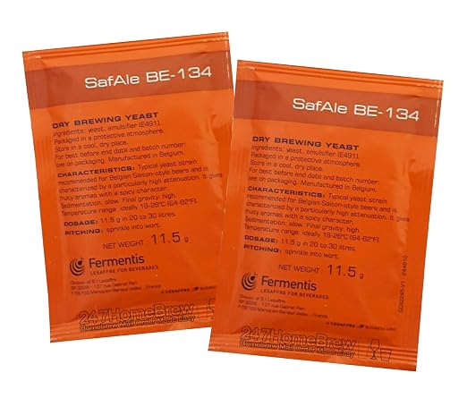 Fermentis SafAle BE-134 Dry Brewing Yeast – 11.5 g Sachets, Pack of 2 – Sold by North Mountain Supply