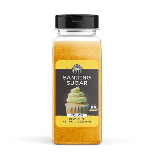 Birch & Meadow Sanding Sugar, Yellow, 1.1 lb. Colorful Sugar Crystals for Festive Holiday Baking