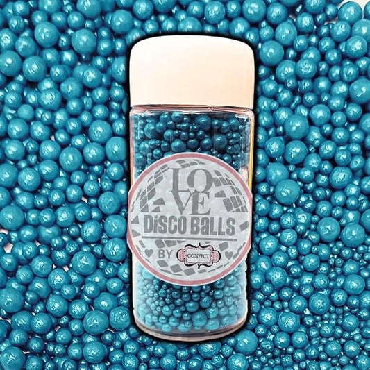 Confect Love Shimmer Blue Pearl Disco Ball Sprinkles – Edible Decorative Candy Sprinkles for Cake, Cupcake & Dessert Decorating | Vegan, Gluten-Free, Soy-Free, Dairy-Free, Palm Oil-Free – 4.2 Oz