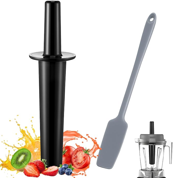 Mini Replacement Blender Tool Compatible with 32oz 48oz Containers, Durable Small Plunger Tamper & Silicone Blender Spatula Replacement for E310