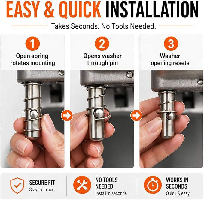 Spring & Washer Kit for KitchenAid® Stand Mixers – 316 Stainless Steel Upgrade, Food-Grade Replacement for Tilt-Head & Bowl-Lift Models – Stabilizes Attachments (1 Pack)