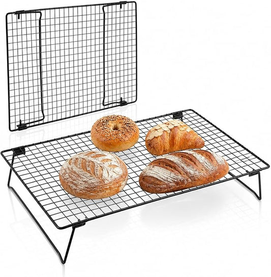 Baking Cooling Rack, Sourdough Cooling Rack, 16.93×11.02×3 Inch Iron Baking Cooling Racks for Cooking and Baking, Suitable for Dessert Cafe Bakery, Black 1 PCS