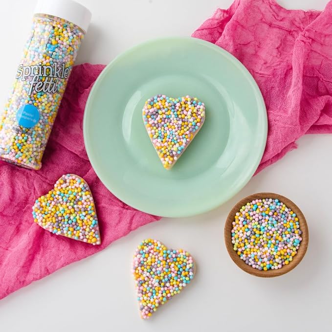 Sweets Indeed Pastel Nonpareil Sprinkles, Edible Sprinkle Mix, Perfect for Cake Decorations, Baking, Ice Cream, Cookies, Cupcake Topper, 4.23 ounces