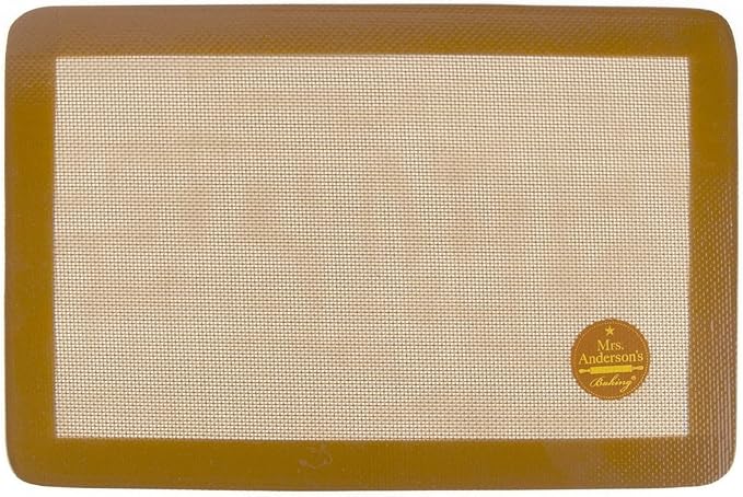 Mrs. Anderson's Baking Non-Stick Silicone Baking Mat - Reusable Oven Liner & Pastry Mat - For Breads, Cookies, Roasting & More - Baker’s Essentials - Heat-Resistant to 480°F - Jelly Roll Baking Mat