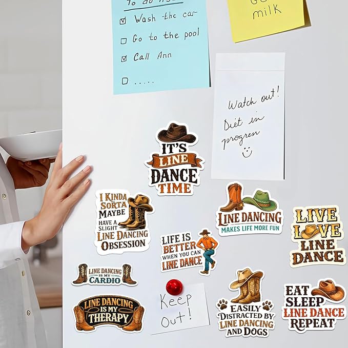 10pcs Line Dance Sticker Pack – Fun Quotes, Dancing Designs, and Line Dance Humor – Perfect for Line Dance Lovers and Enthusiasts
