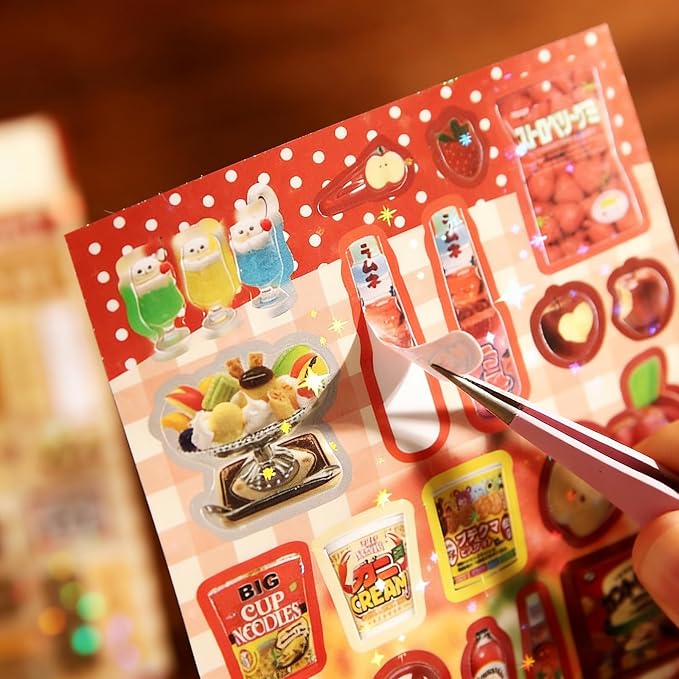 Cute Japanese Sticker Book for Adults – 30 Sheets Aesthetic Vintage Stickerbook for Journaling, Scrapbooking & DIY Crafts, Girlhood Scrapbook Sticker Book, Sticker Books for Journaling