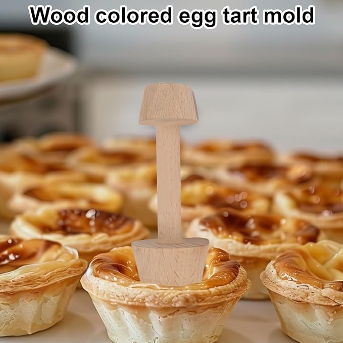 Wooden Tart Tamper,Double Side Pastry Dough Egg Tarts Pastry Tools DIY Cake Pastry Tools for Making Egg Tart, Pasta, Cheesecakes Dessert Kitchen Baking Tools (Model 3)