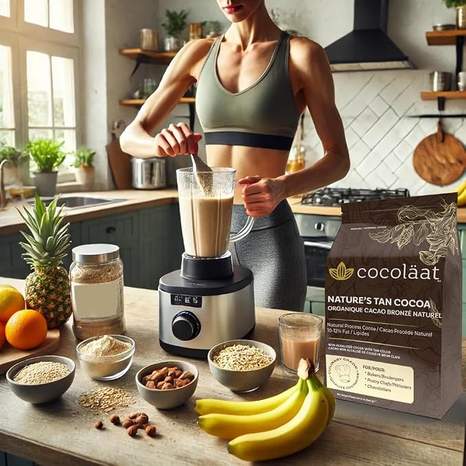 Cocoläat Natural Tan Cocoa Powder | Culinary Grade for Bakers, Pastry Chefs, & Chocolatiers | Non-Alkalized Light Brown & Tan Color | Resealable Pouch | 12 oz, 340 g