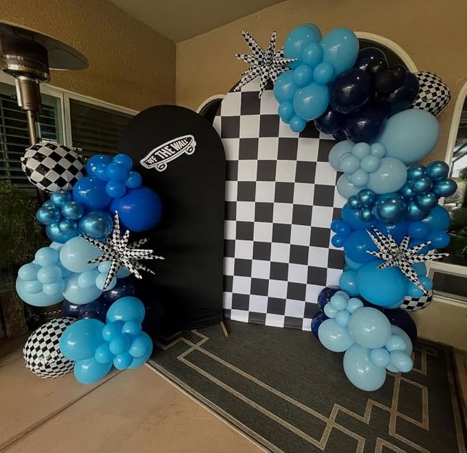 Blue Balloon Arch Kit, 152Pcs Chrome Macaron Navy Blue Balloons and Stars Balloon Garland kit, Different Size Balloons Kit for Men Birthday Graduation Baby Shower Anniversary Party Decorations