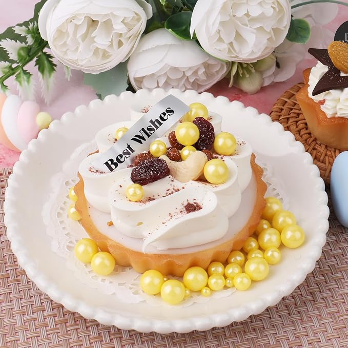 Yellow Pearl Sprinkles for Cake Decorating, 11.3oz/320g Edible Pearls Sugar 4 Jars Set for Baking Cupcakes Cookies